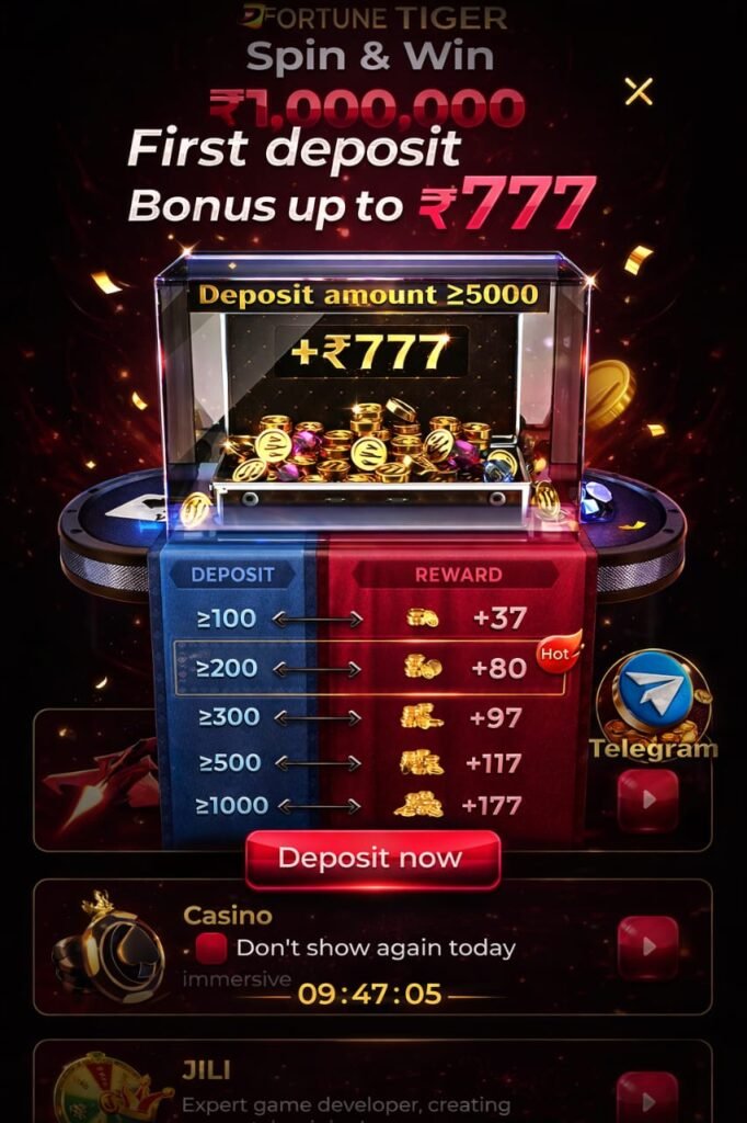 Y1 game app first deposit bonus screen showing up to ₹777 reward in Y1 game APK